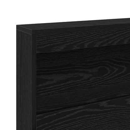 Storage Headboard with Shelf Black Oak 120 cm Engineered Wood