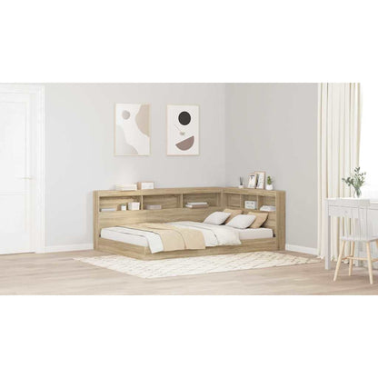 Storage Headboard with Shelf Sonoma Oak 120 cm Engineered Wood