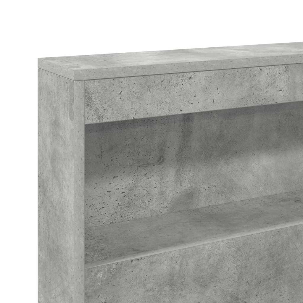 Storage Headboard Concrete Grey 120 cm Engineered Wood