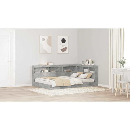 Storage Headboard Concrete Grey 120 cm Engineered Wood