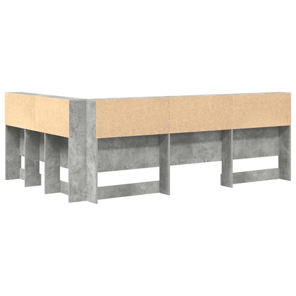 Storage Headboard Concrete Grey 120 cm Engineered Wood