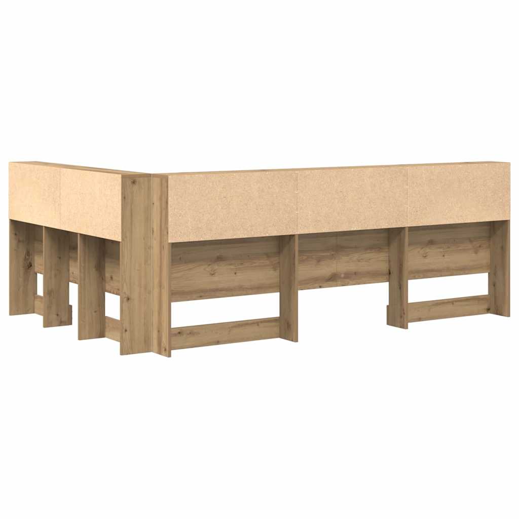 Storage Headboard Artisan Oak Engineered Wood