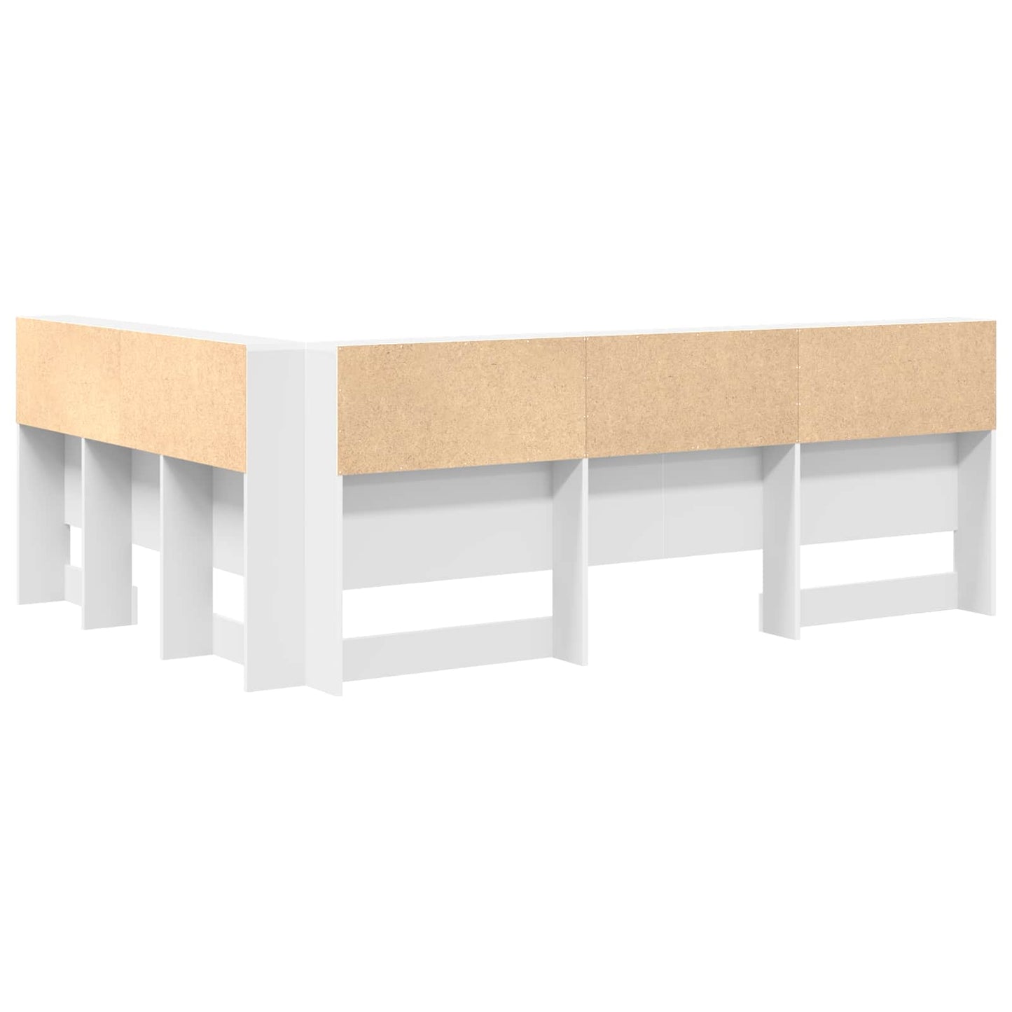 Storage Headboard White Engineered Wood