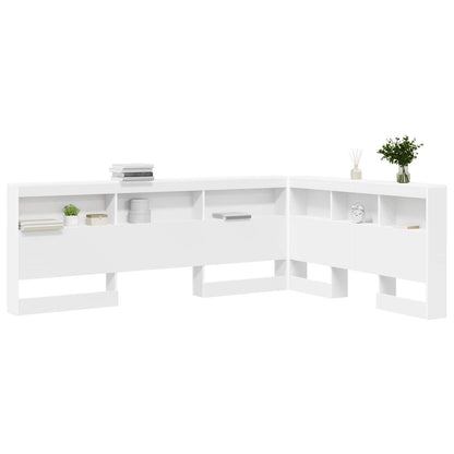 Storage Headboard White Engineered Wood