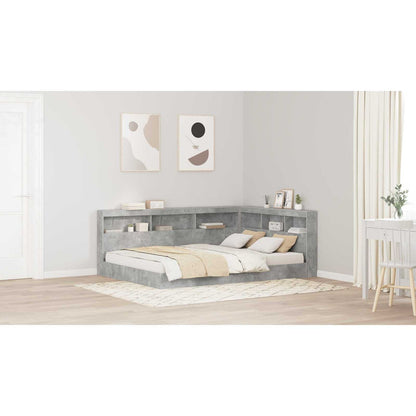 Storage Headboard Concrete Grey 140 cm Engineered Wood