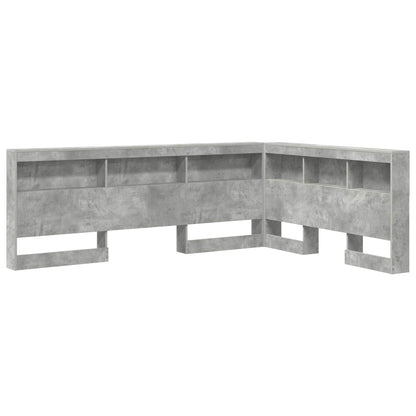 Storage Headboard Concrete Grey 140 cm Engineered Wood