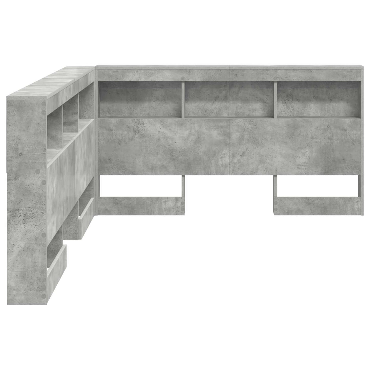 Storage Headboard Concrete Grey 140 cm Engineered Wood
