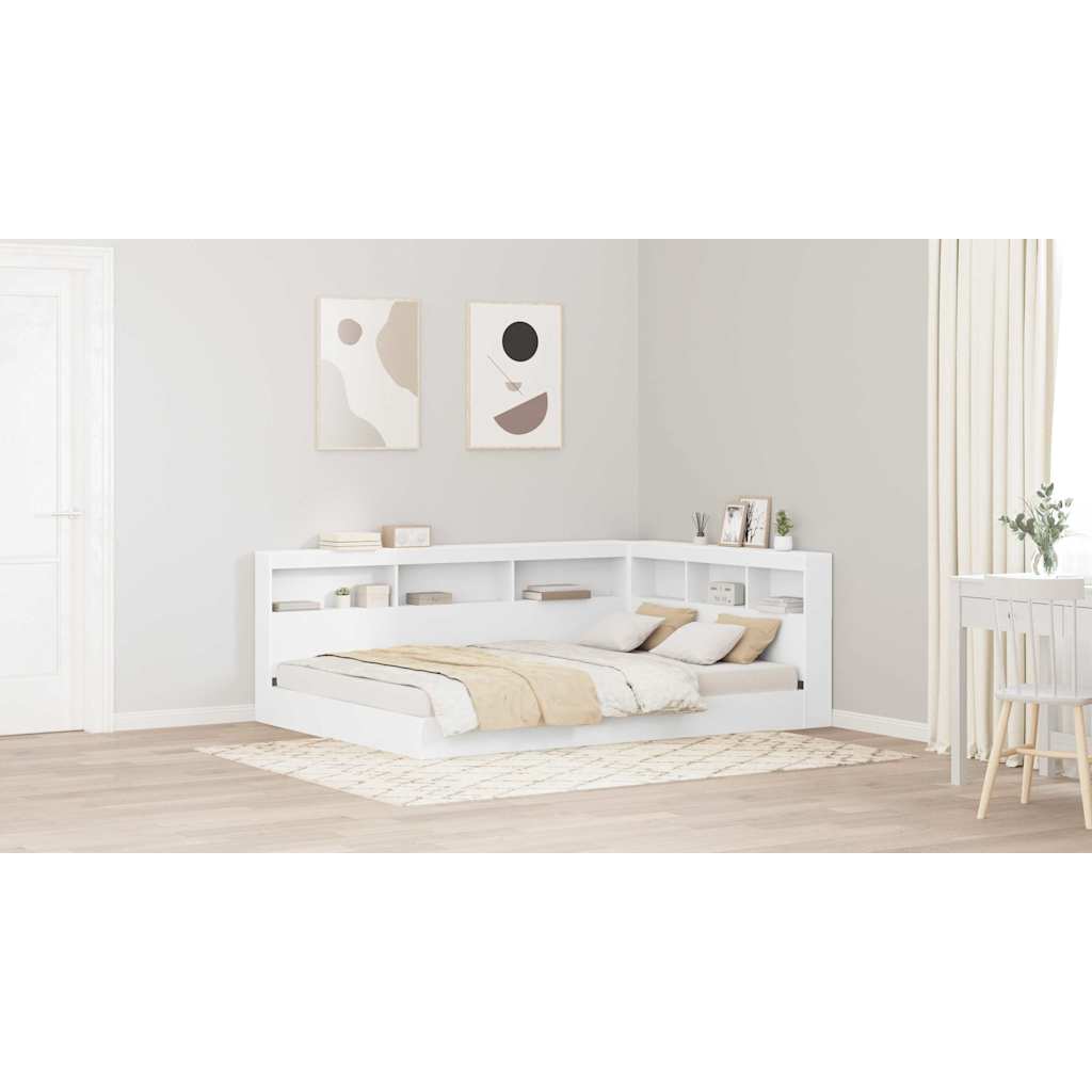 Storage Headboard with Shelf White 150 cm Engineered Wood