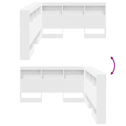 Storage Headboard White Engineered Wood