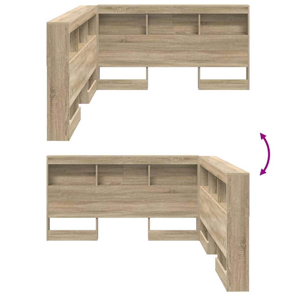 Storage Headboard Sonoma Oak Engineered Wood