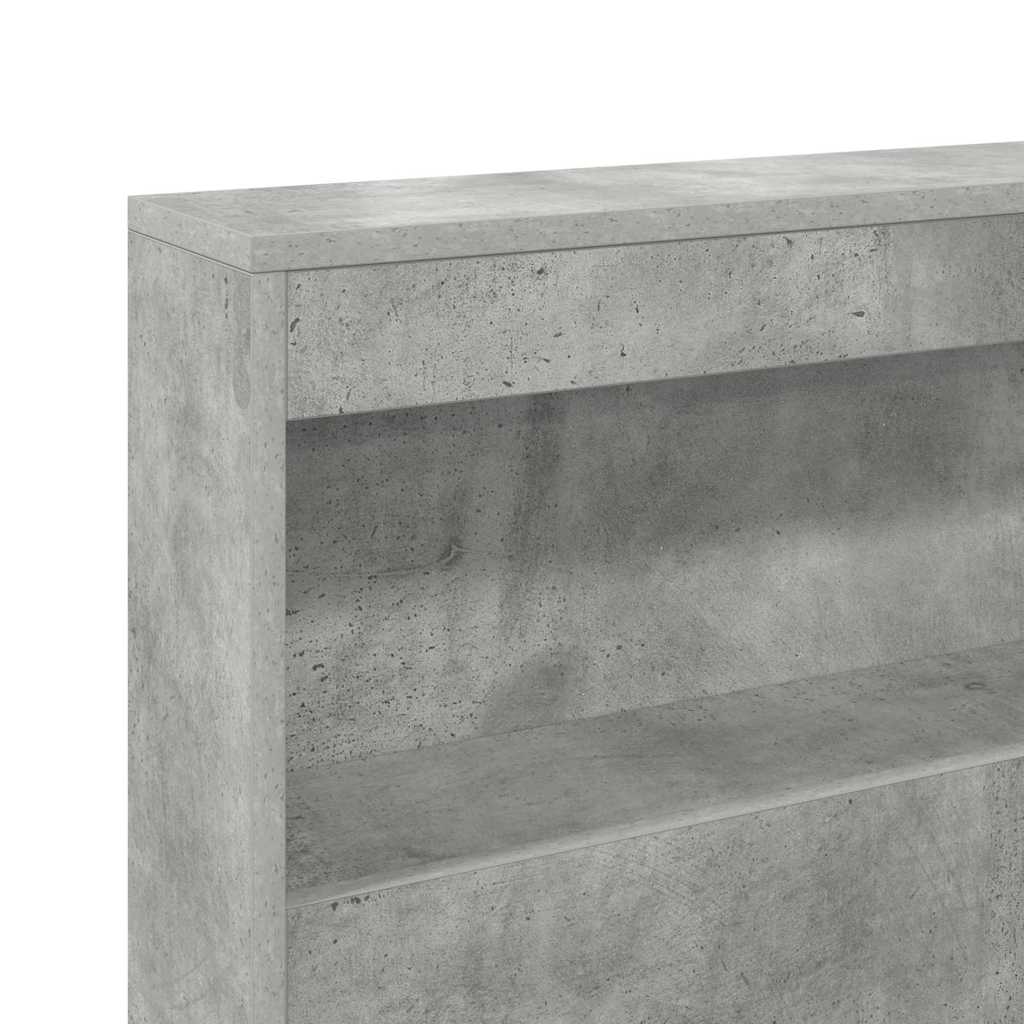 Storage Headboard Concrete Grey Engineered Wood