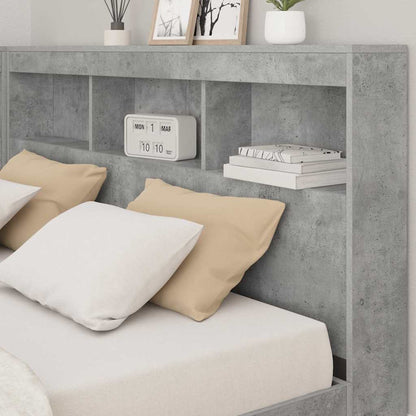 Storage Headboard Concrete Grey Engineered Wood