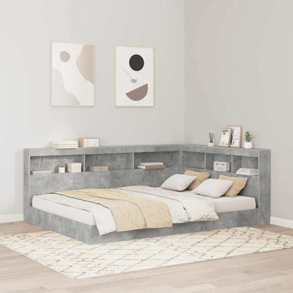 Storage Headboard Concrete Grey Engineered Wood