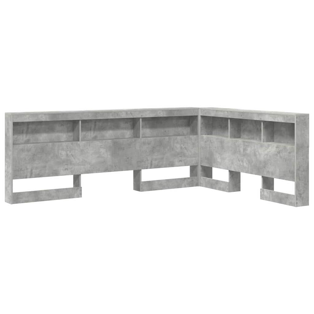 Storage Headboard Concrete Grey Engineered Wood