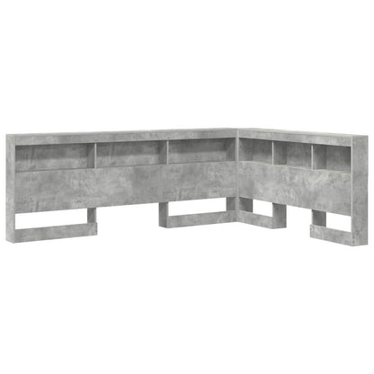 Storage Headboard Concrete Grey Engineered Wood