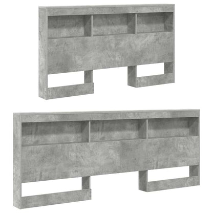 Storage Headboard Concrete Grey Engineered Wood