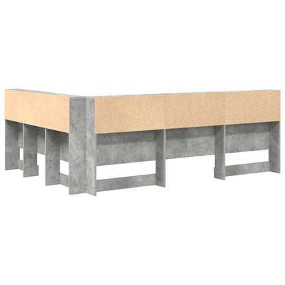 Storage Headboard Concrete Grey Engineered Wood