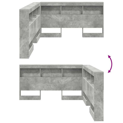 Storage Headboard Concrete Grey Engineered Wood