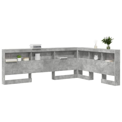 Storage Headboard Concrete Grey Engineered Wood