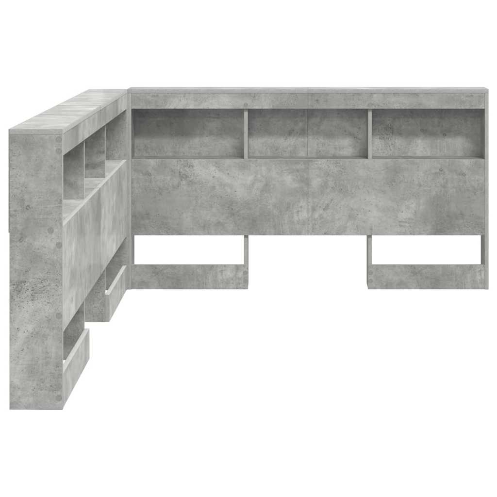 Storage Headboard Concrete Grey Engineered Wood