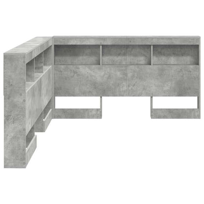 Storage Headboard Concrete Grey Engineered Wood