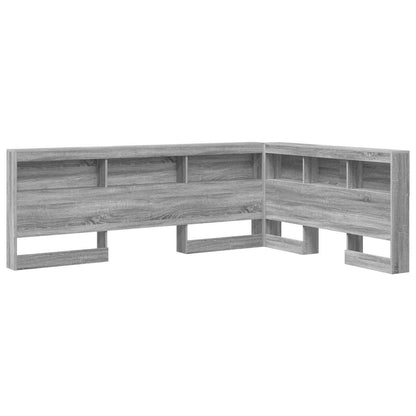 Storage Headboard with Shelf Grey Sonoma 150 cm Engineered Wood
