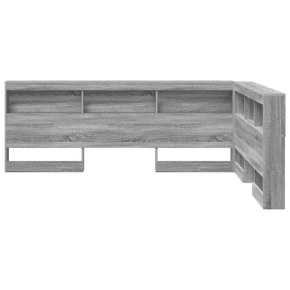 Storage Headboard with Shelf Grey Sonoma 150 cm Engineered Wood