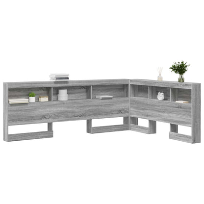 Storage Headboard with Shelf Grey Sonoma 150 cm Engineered Wood