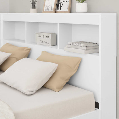 Storage Headboard with Shelf White 160 cm Engineered Wood