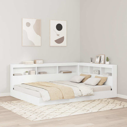 Storage Headboard with Shelf White 160 cm Engineered Wood