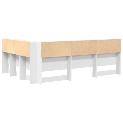Storage Headboard with Shelf White 160 cm Engineered Wood