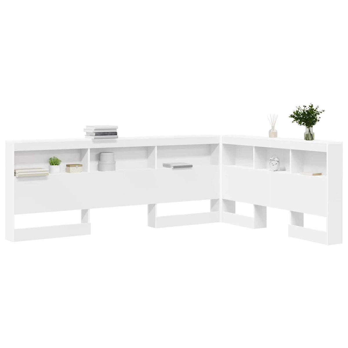 Storage Headboard White Engineered Wood
