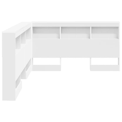 Storage Headboard White Engineered Wood