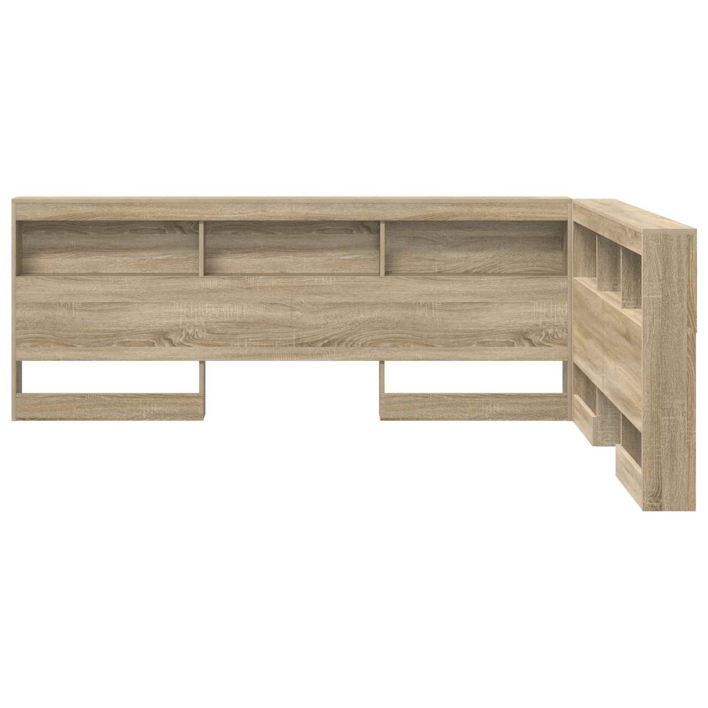 Storage Headboard with Shelf Sonoma Oak 160 cm Engineered Wood