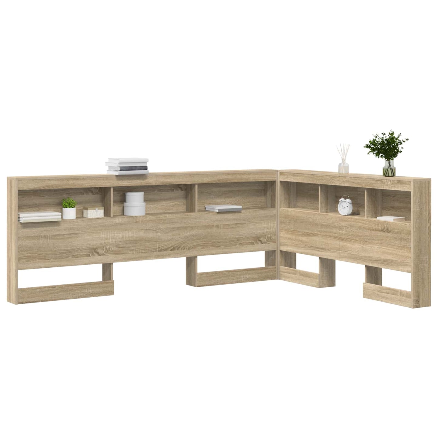 Storage Headboard with Shelf Sonoma Oak 160 cm Engineered Wood