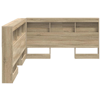 Storage Headboard with Shelf Sonoma Oak 160 cm Engineered Wood