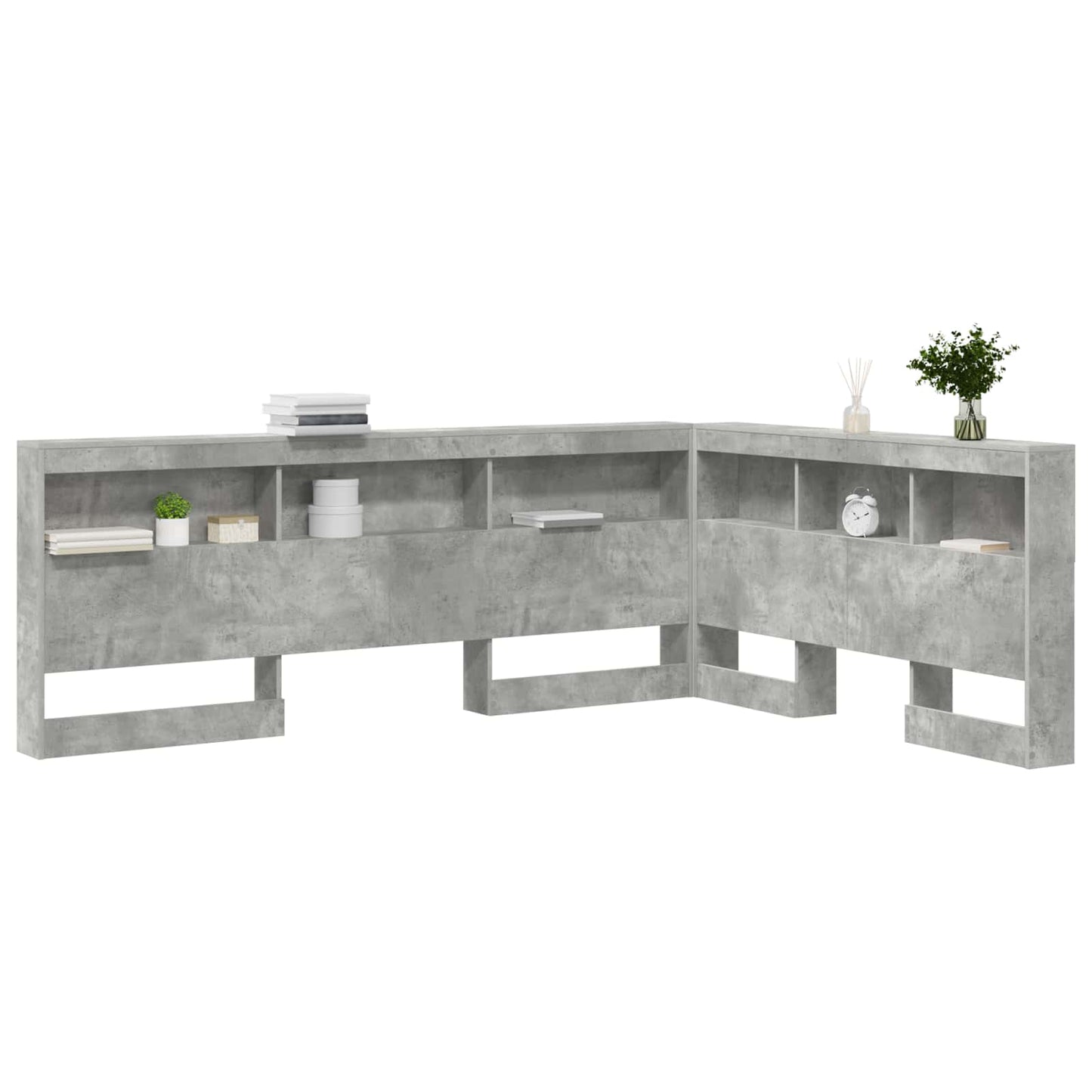 Storage Headboard Concrete Grey 160 cm Engineered Wood