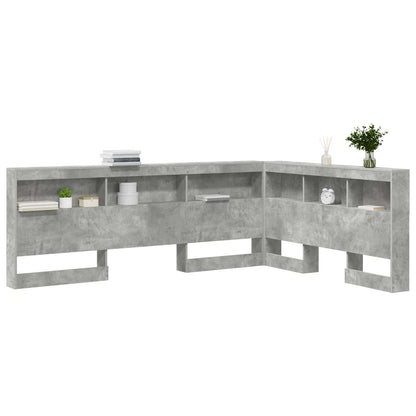 Storage Headboard Concrete Grey 160 cm Engineered Wood