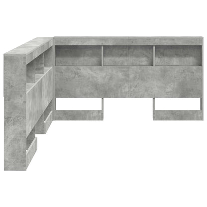 Storage Headboard Concrete Grey 160 cm Engineered Wood