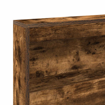 Storage Headboard with Shelf Smoked Oak 160 cm Engineered Wood
