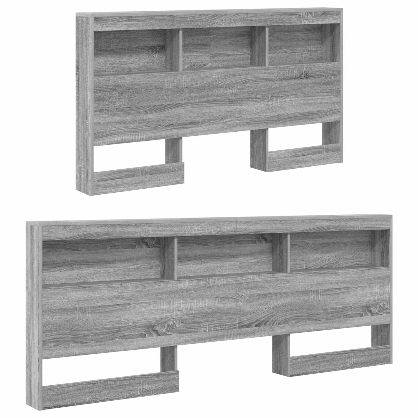 Storage Headboard with Shelf Grey Sonoma 160 cm Engineered Wood