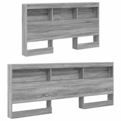 Storage Headboard with Shelf Grey Sonoma 160 cm Engineered Wood