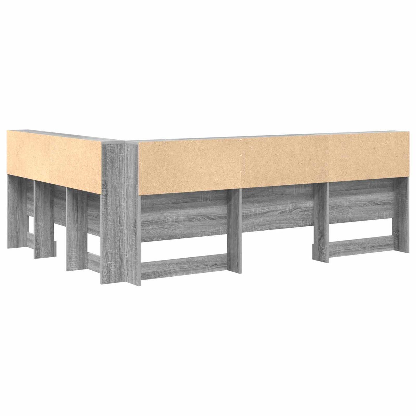 Storage Headboard with Shelf Grey Sonoma 160 cm Engineered Wood