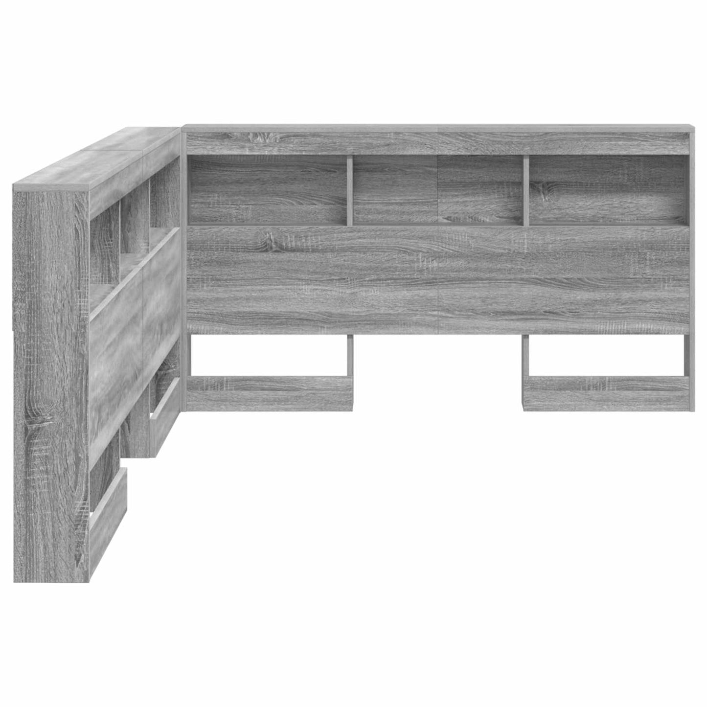 Storage Headboard with Shelf Grey Sonoma 160 cm Engineered Wood