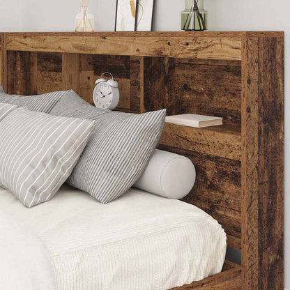 Storage Headboard with Shelf Old Wood 160 cm Engineered Wood