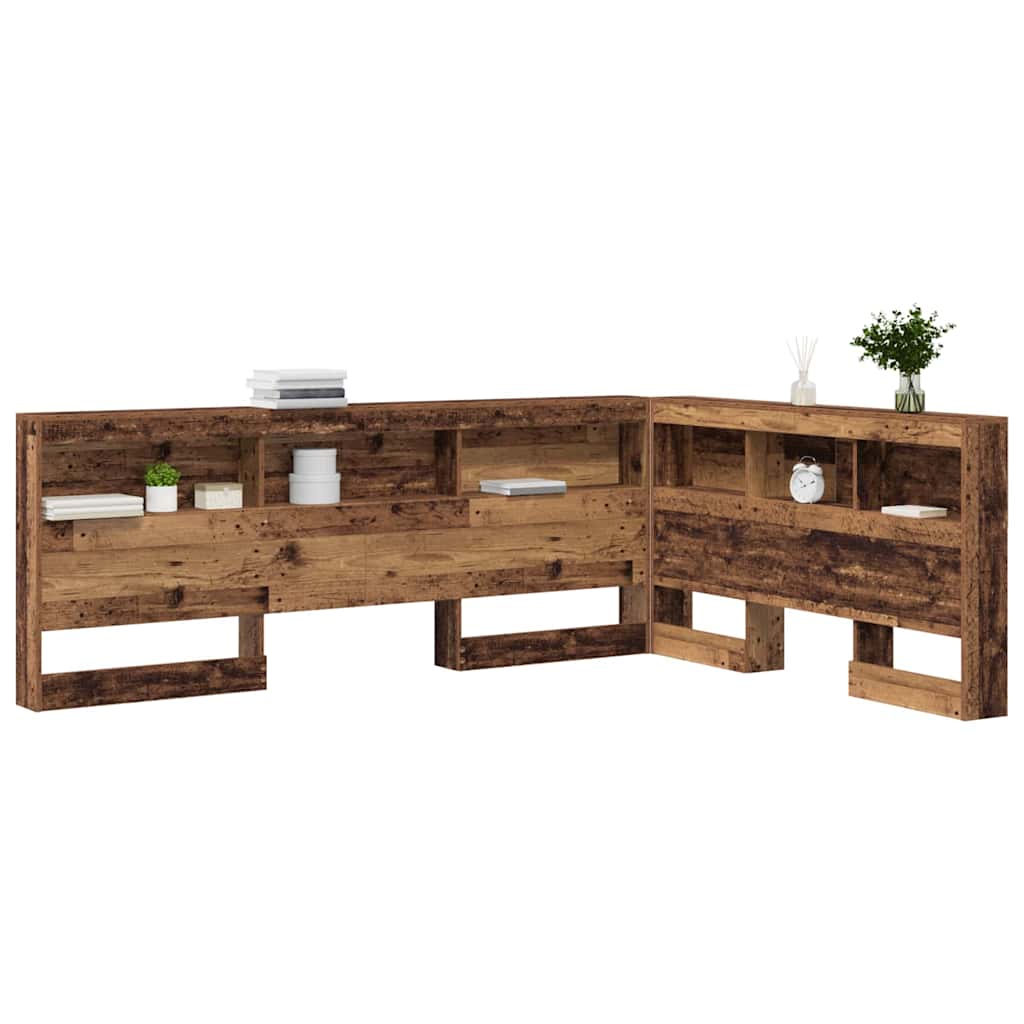 Storage Headboard with Shelf Old Wood 160 cm Engineered Wood