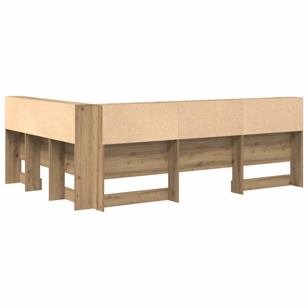 Storage Headboard Artisan Oak Engineered Wood