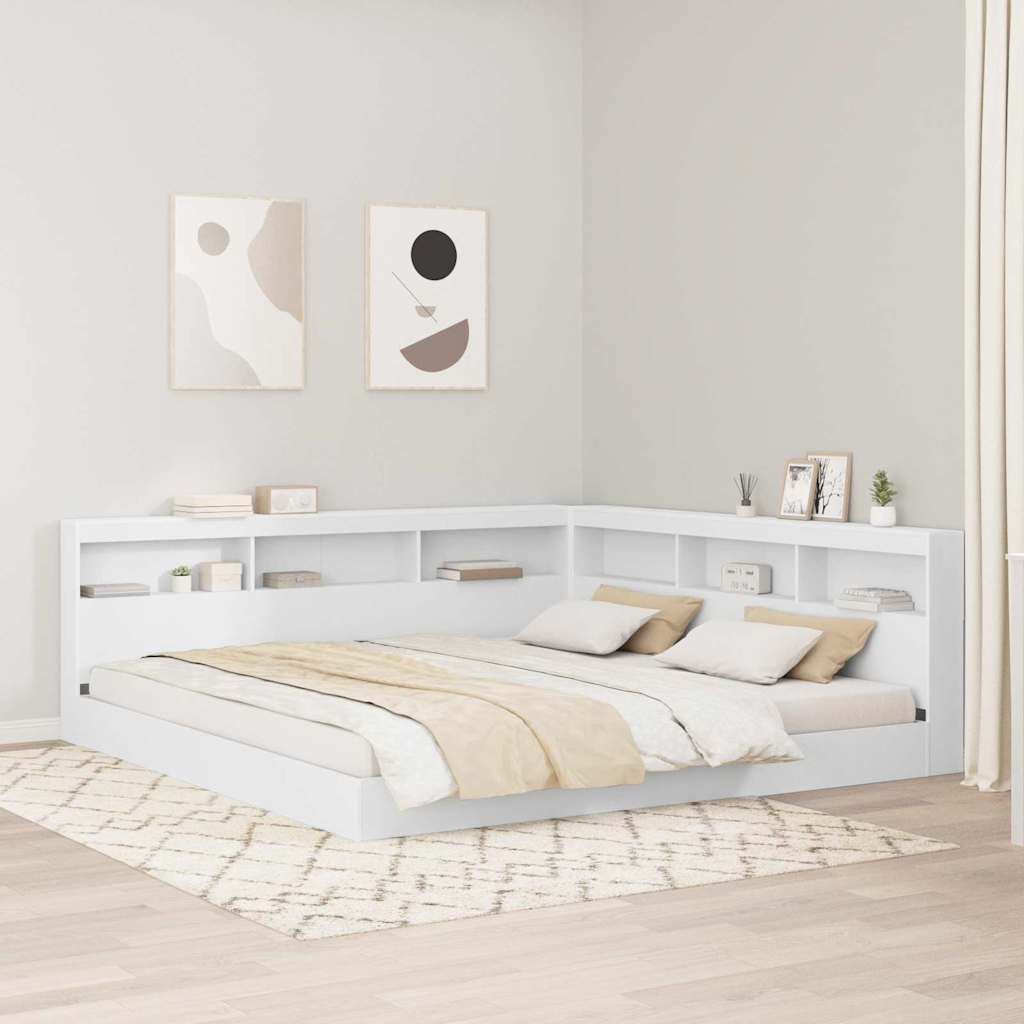 Storage Headboard White Engineered Wood