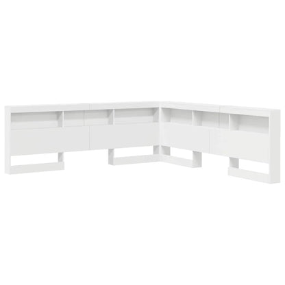 Storage Headboard White Engineered Wood