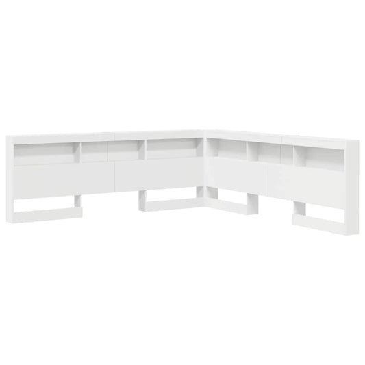 Storage Headboard with Shelf White 180 cm Engineered Wood